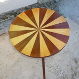 Tripod coffee table in Scandinavian design marquetry