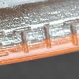 Suspension Art Déco moderniste en verre rose et bronze chromé, par Henry Petitot, 1935