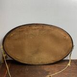 Miroir en bois et plâtre, décor fleuri, Art Déco