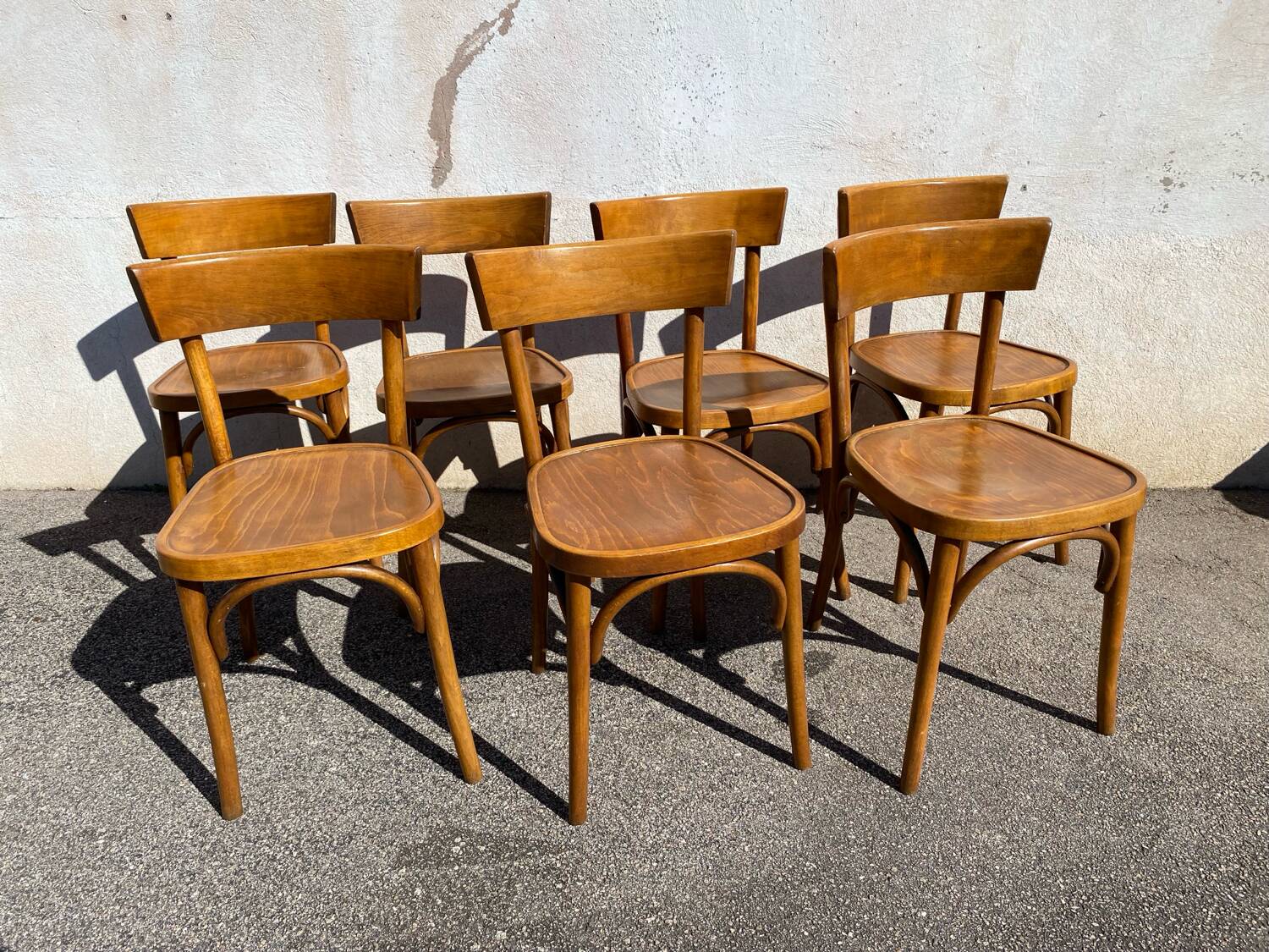 Série de 7 chaises bistrot vintage