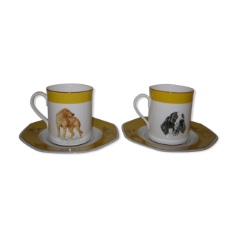 Two Porcelain Hermes Cups - Common Dogs and Stop Dogs