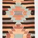 Tapis Kilim vintage, motif géométrique en zigzag dans des tons terreux et pastel