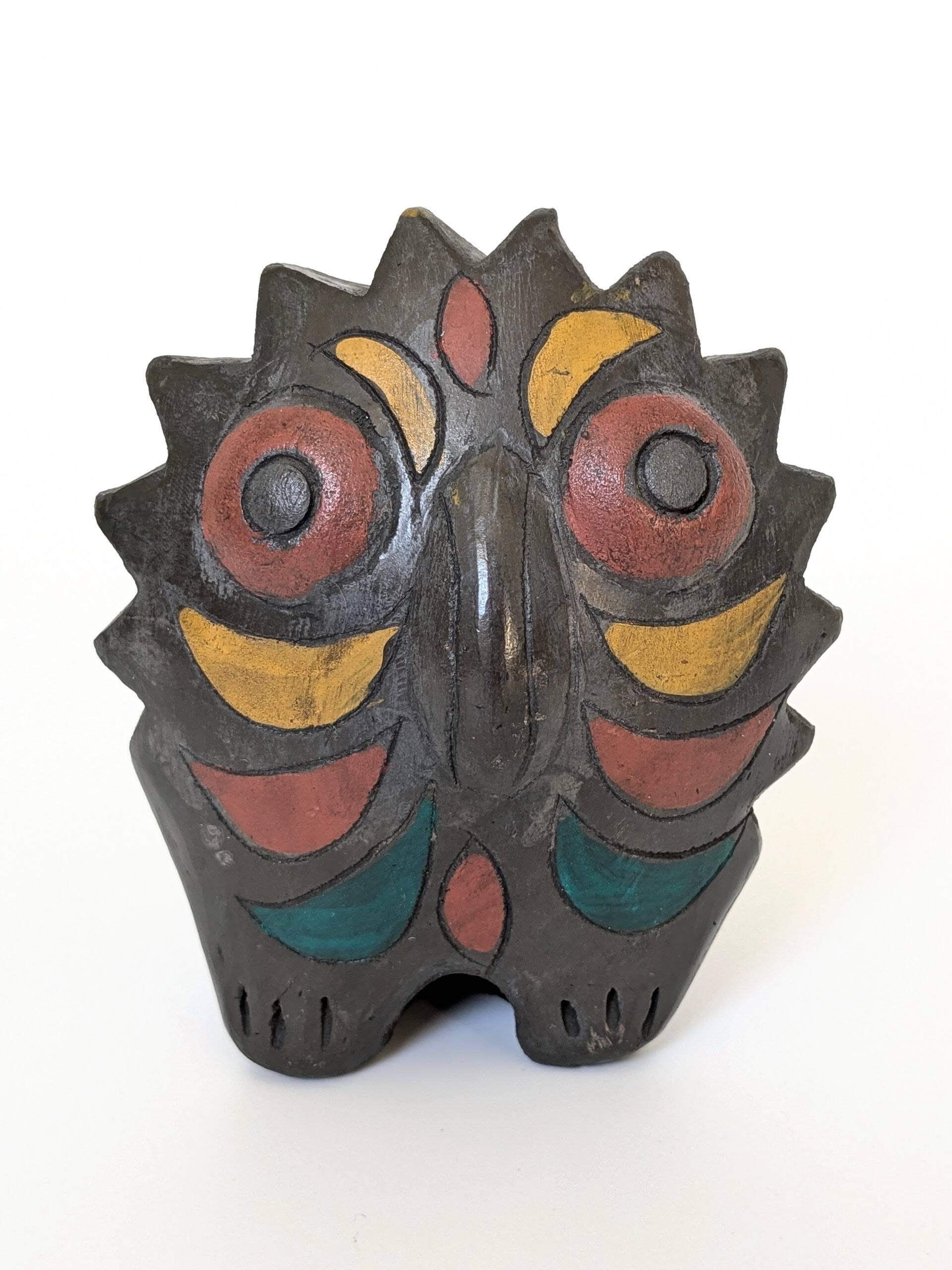 Mexican Pottery Owl from the 70s | Barro Negro Oaxaca | Midcentury