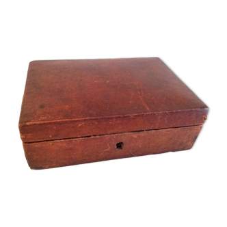 Brown / vintage leather box 40s-50s