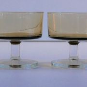 Set of 6 glasses vintage smoked glass model "Sweden" by Luminarc