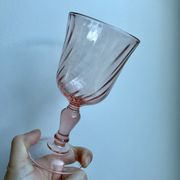 Set of 5 pink wine glasses 50s