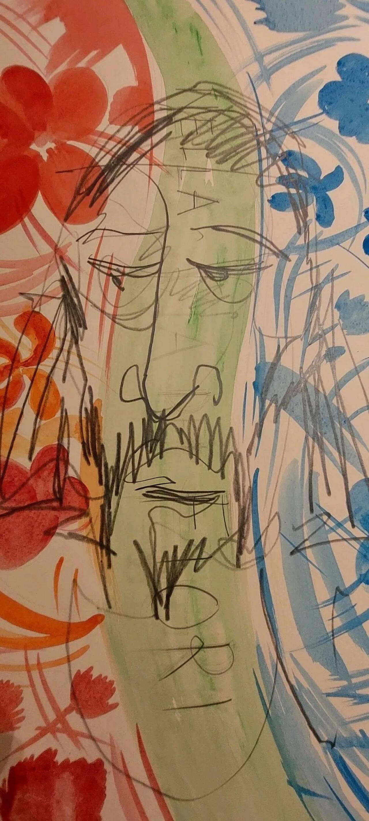 Watercolor by Pietro Soriani, pencil on paper, 2000s