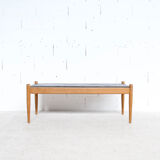 Scandinavian coffee table oak and slate 60's
