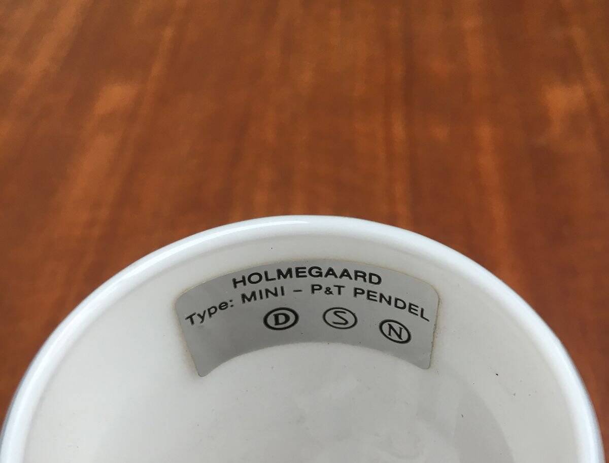 Vintage Mini Suspension Lamp P&T Danish by Michael Bang for Holmegaard, 1970s