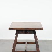 Antique Swiss extendable dining table made of oak from the mid-19th century