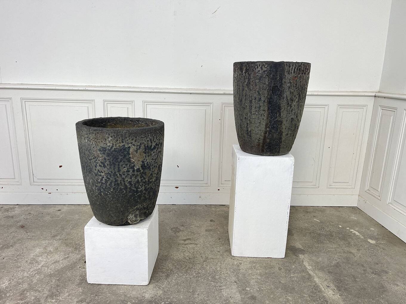 Two foundry crucibles 1950