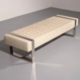 Leather bench with chrome base from Germany 1980