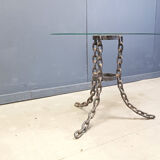 Brutalist chain link coffee table or side table, 1970s