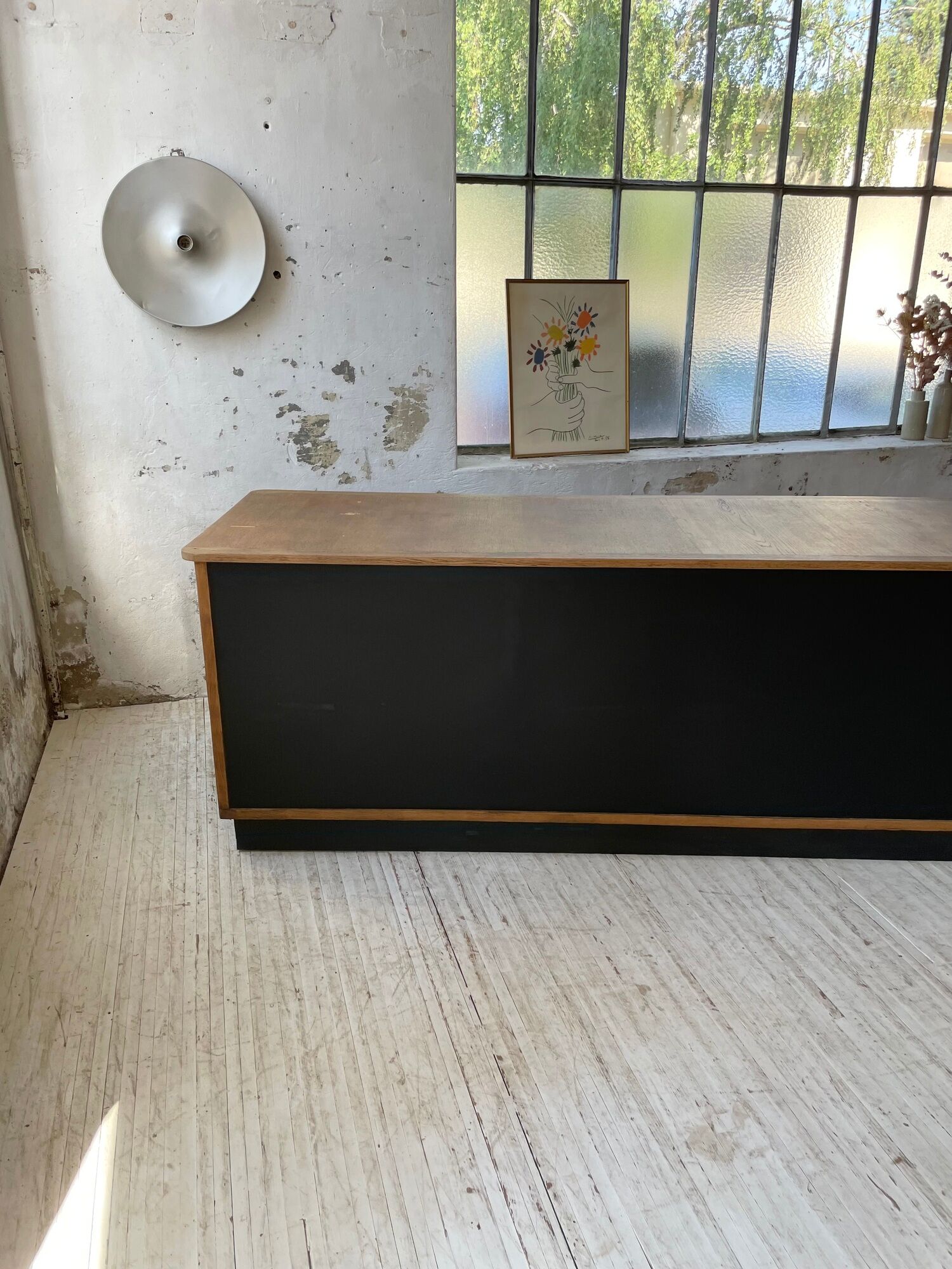 Two-sided counter sliding doors oak XXL 4m enfilade