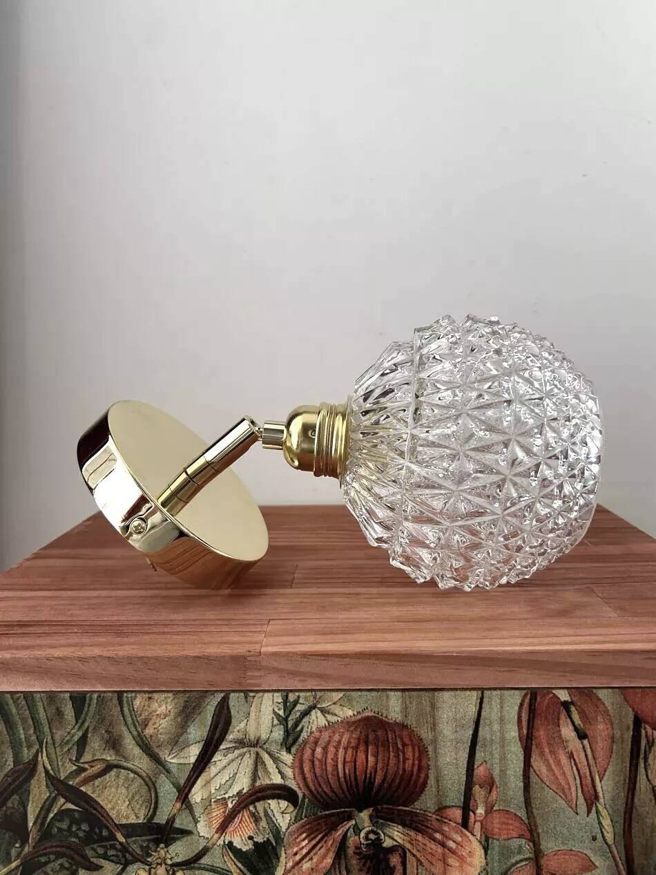 Pair of vintage glass wall sconces