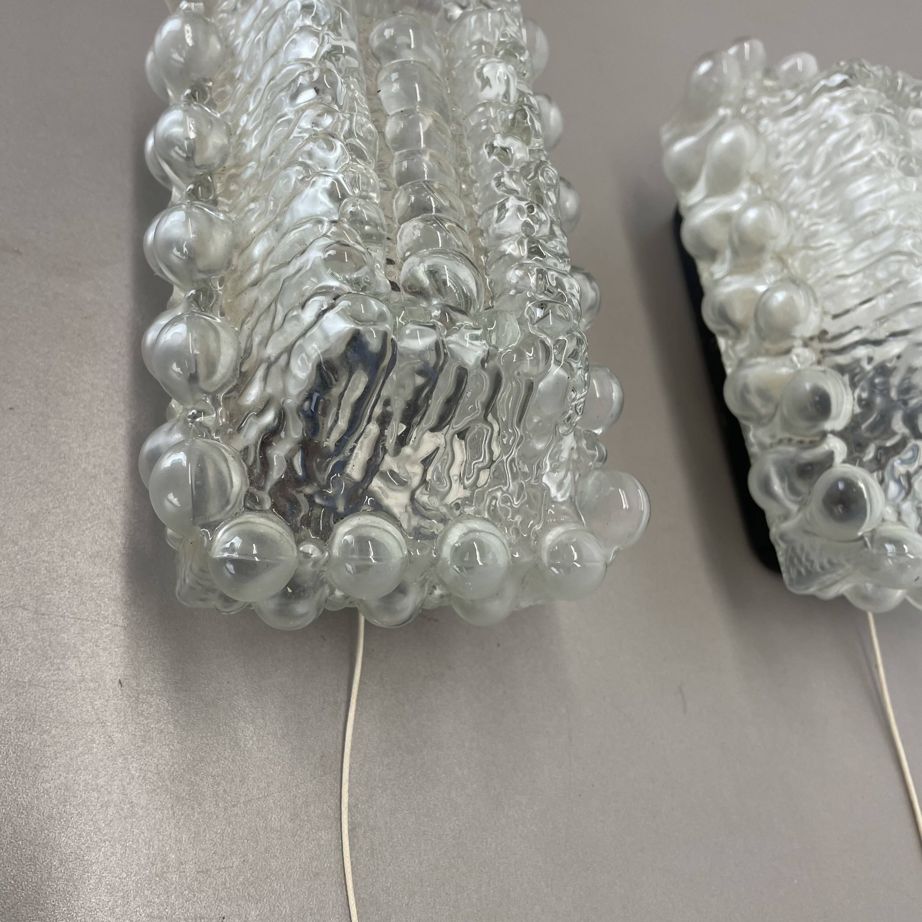 Set of Two "BUBBLE" Tynell Style Glass Wall Light Sconces, Germany, 1970s