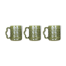 Set of 3 mugs in green ceramic