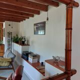 Large vintage bamboo mirror