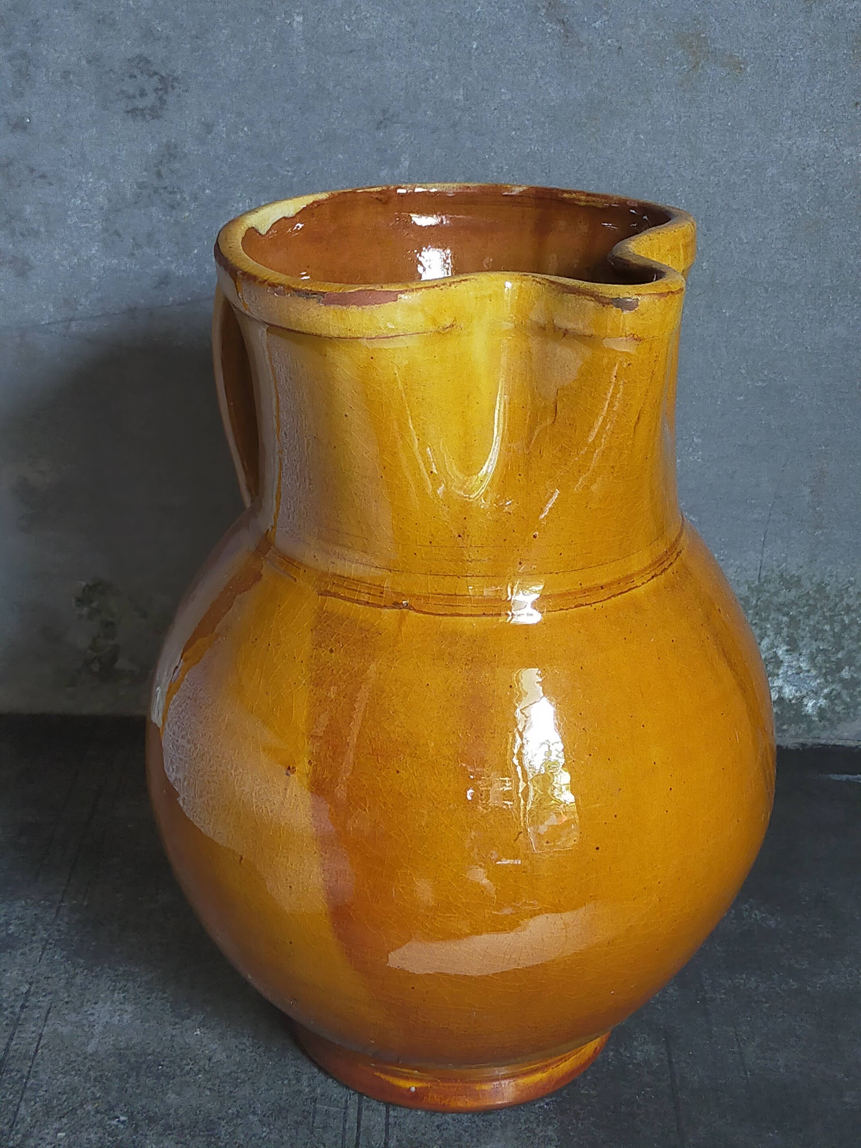 XXL pitcher vintage Provencal pottery from Salernes