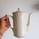 White porcelain teapot / coffee pot with red stripes – Model “Ac