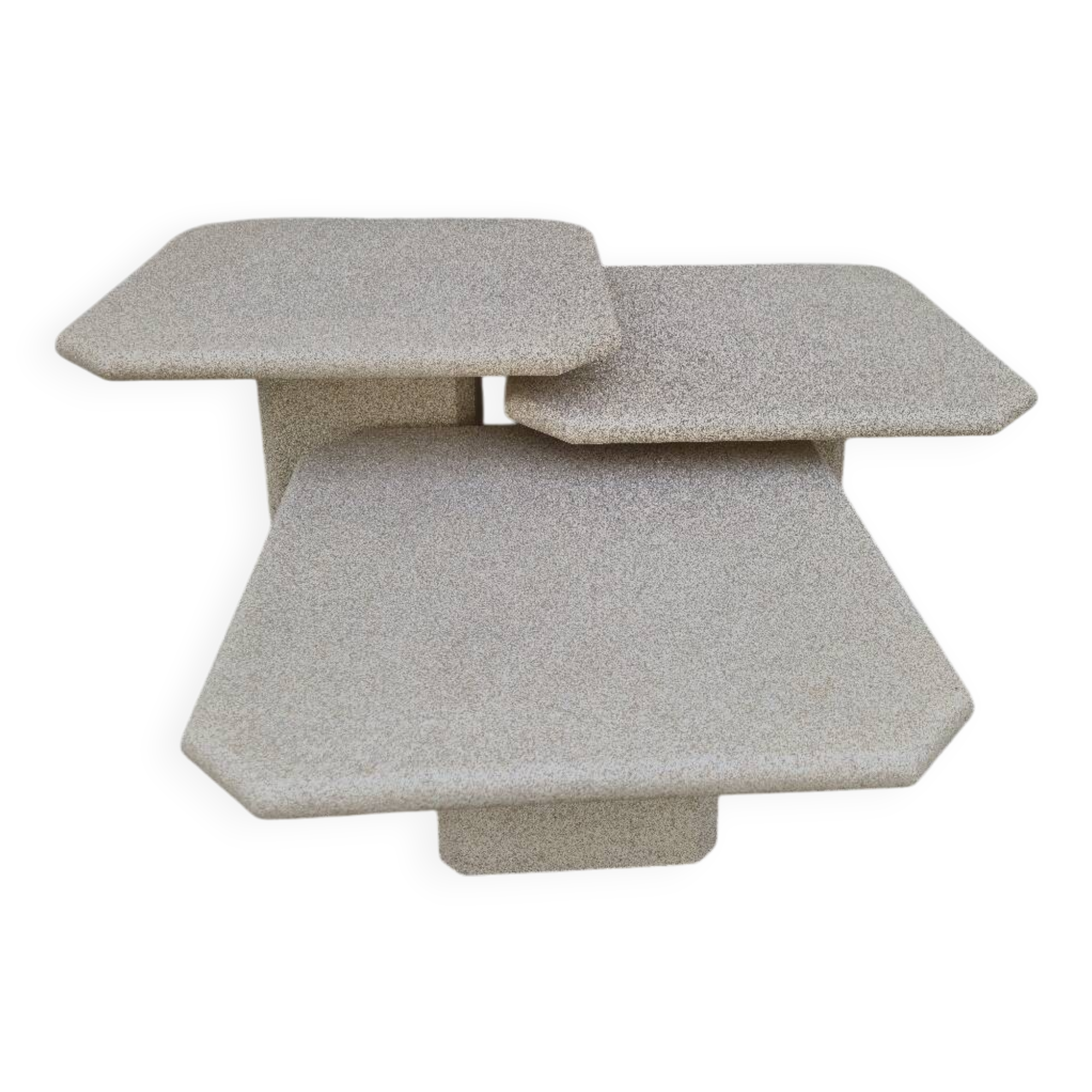 Set of 3 nesting wooden coffee tables, 1970s design