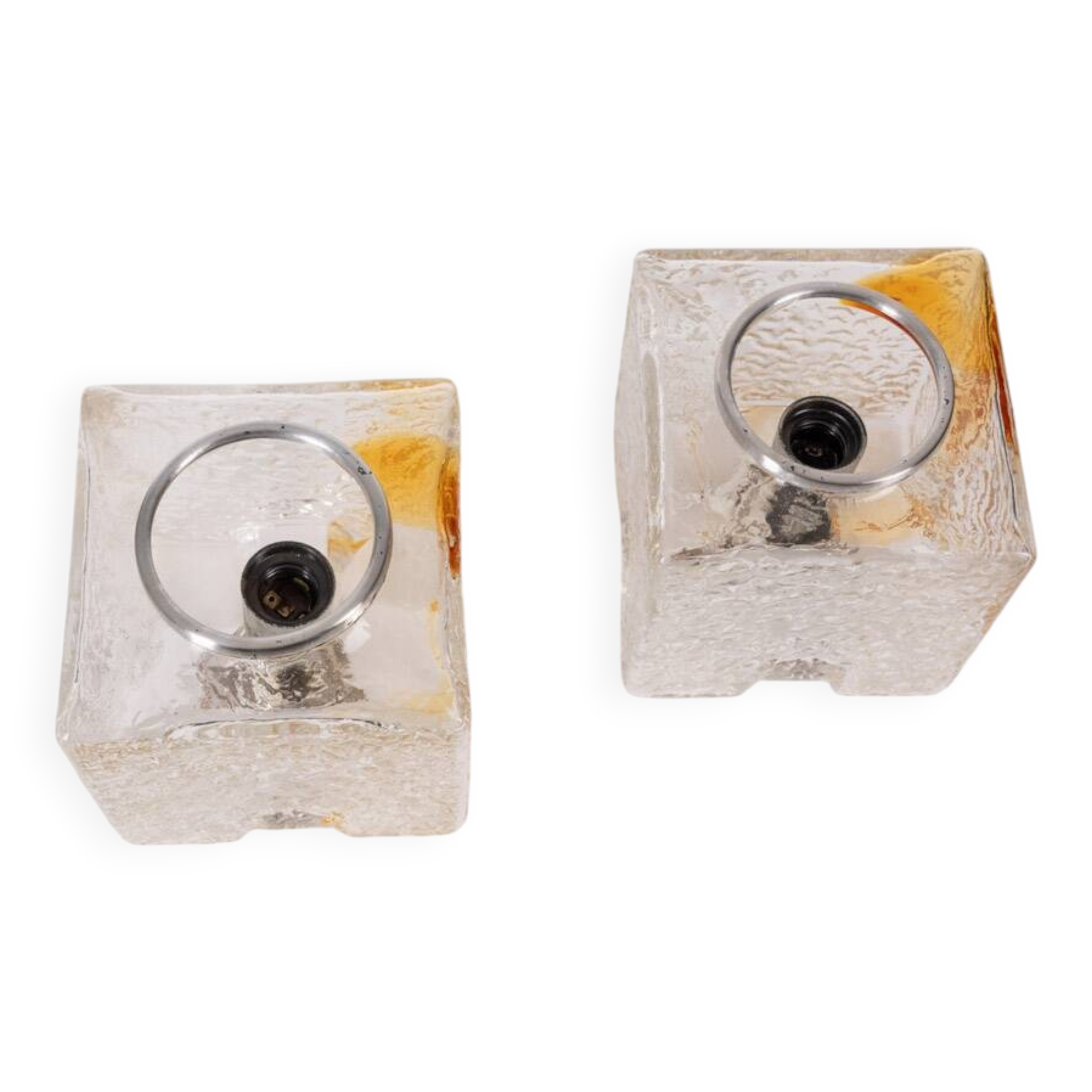 Pair of vintage 70s wall lamps design toni zuccheri for veart