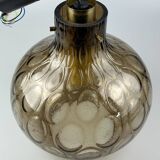 60s 70s ceiling lamp Glashütte Limburg Germany glass & brass Space Age