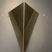 Pair of geometric vintage wall lamps in solid brass, France 1970.