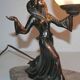 Art deco lamp in regul and marble "woman holding a globe"