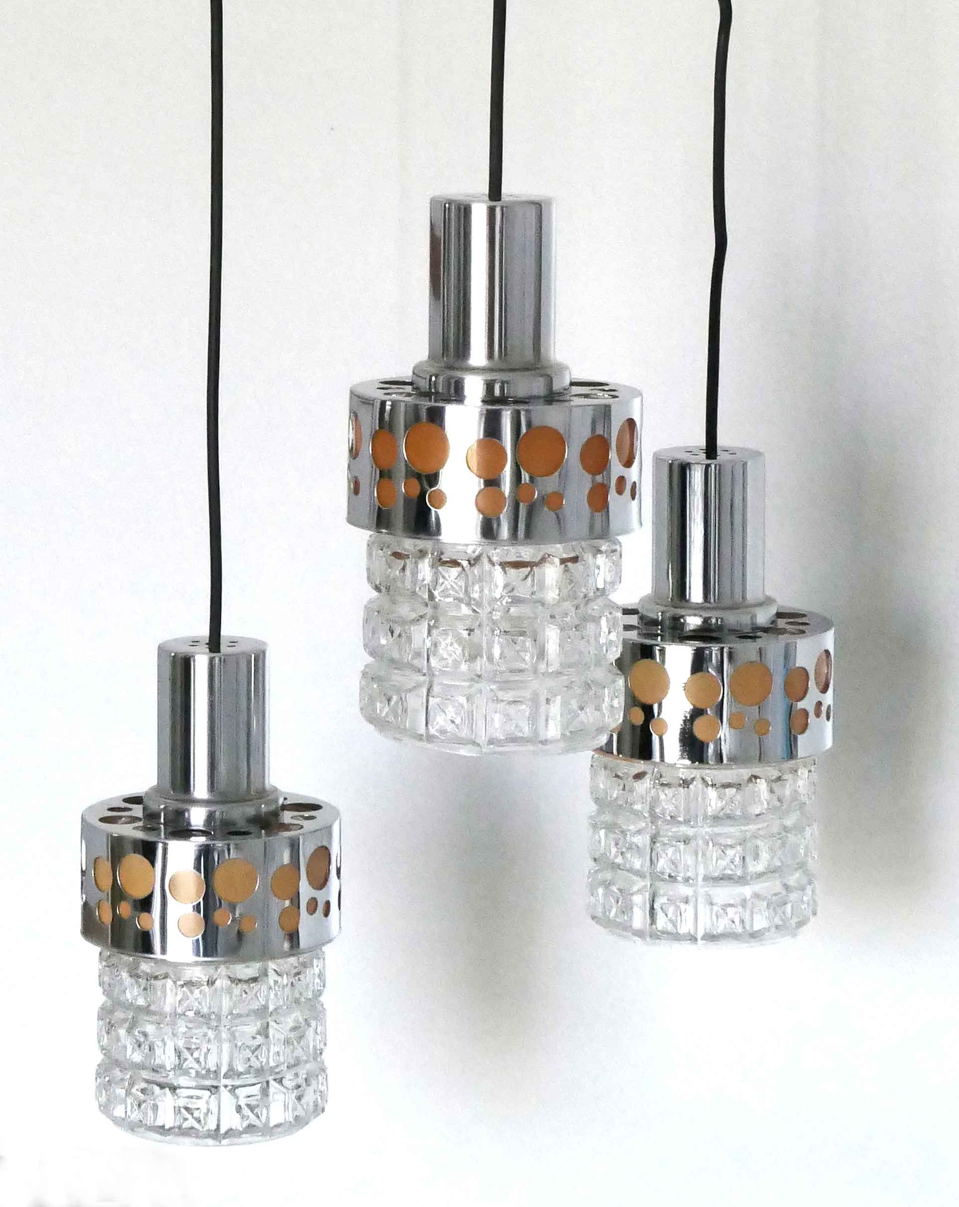 1970s hanging Raak 3 lights
