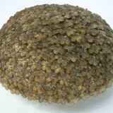 Seguso, XLarge Mid-century Gold Murano glass flowers ceiling lamp. Italy 19