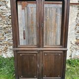 Bookcase with two wire mesh doors