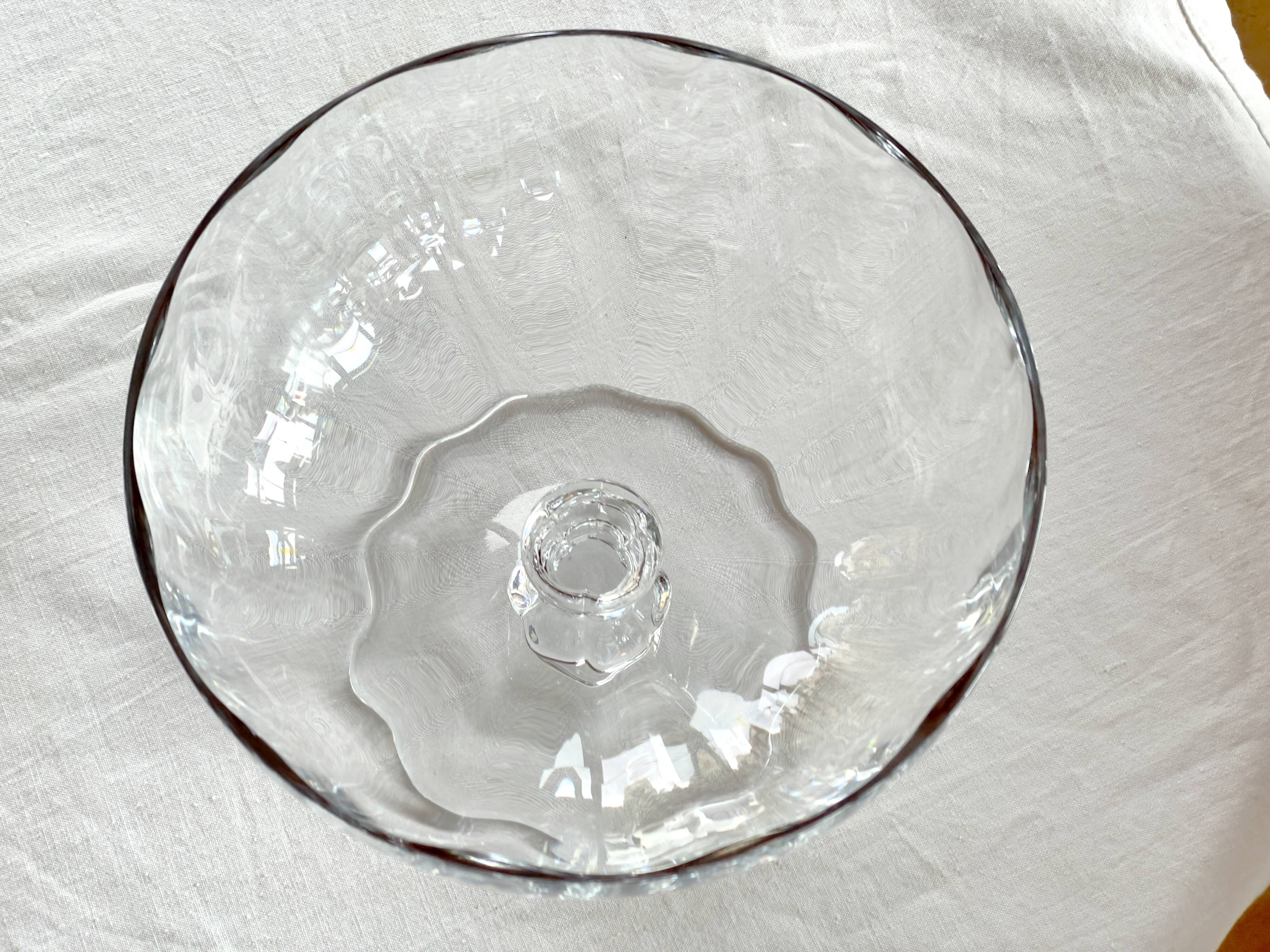 large fruit bowl on a pedestal in Sèvres crystal from the 1950s