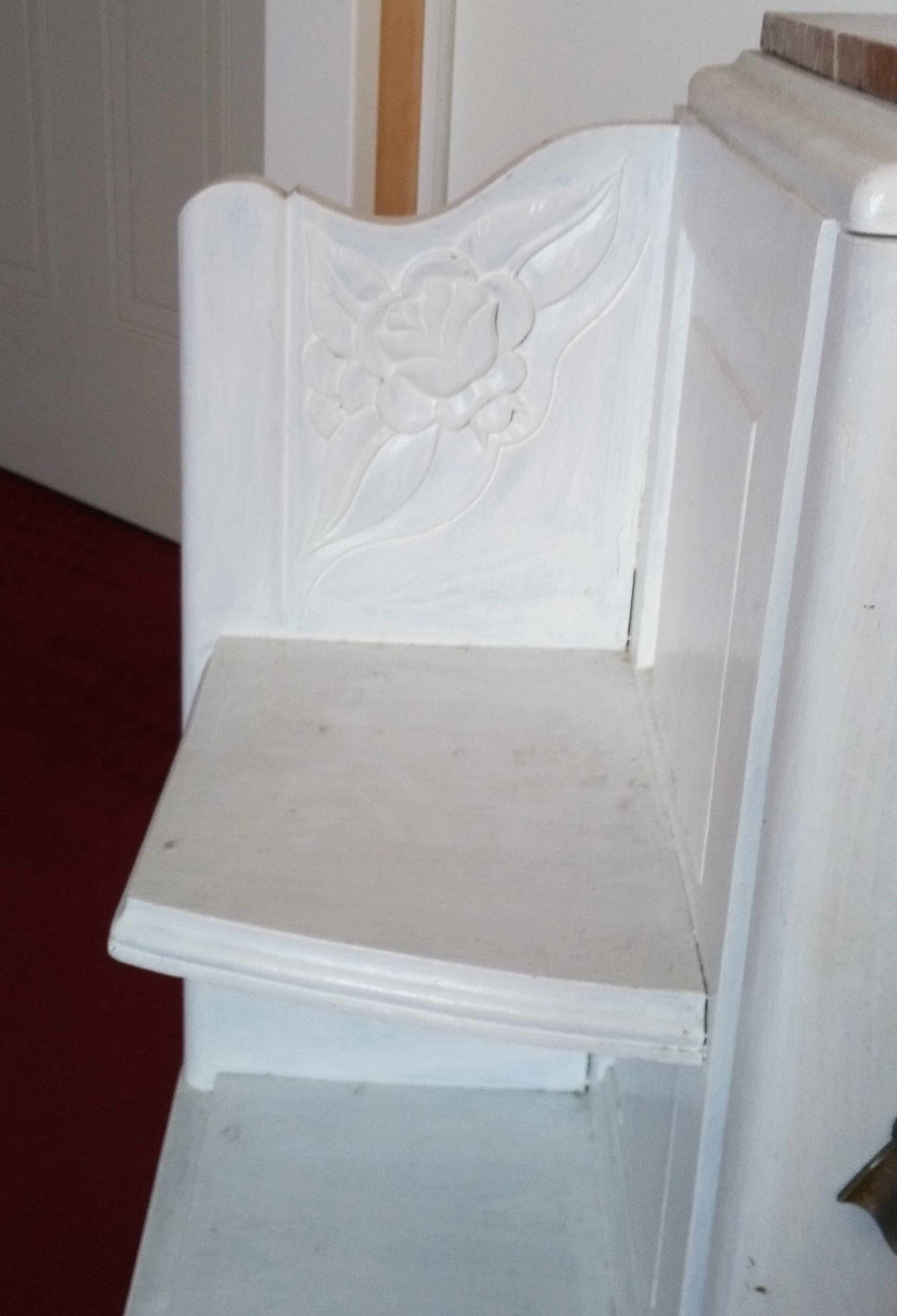 Art Deco bedside table top red marble