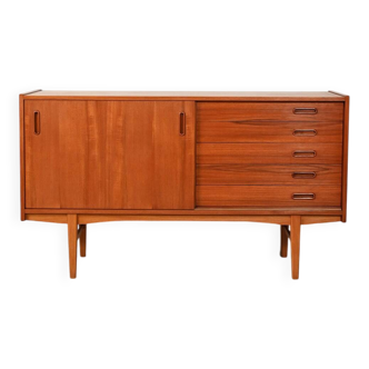 Buffet scandinave en teck avec poignées ovales