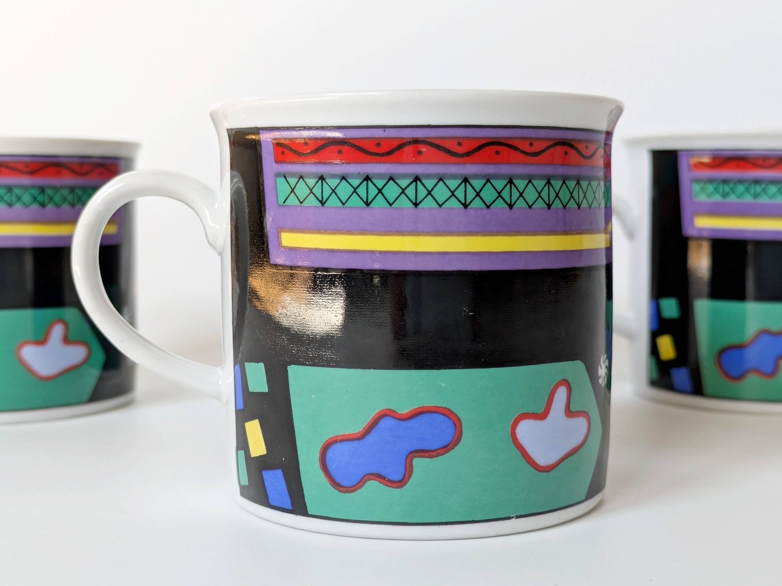 Memphis-style porcelain coffee service, Burg Lindau, 1980s