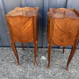 Pair of Louis XV style bedside tables in rosewood
