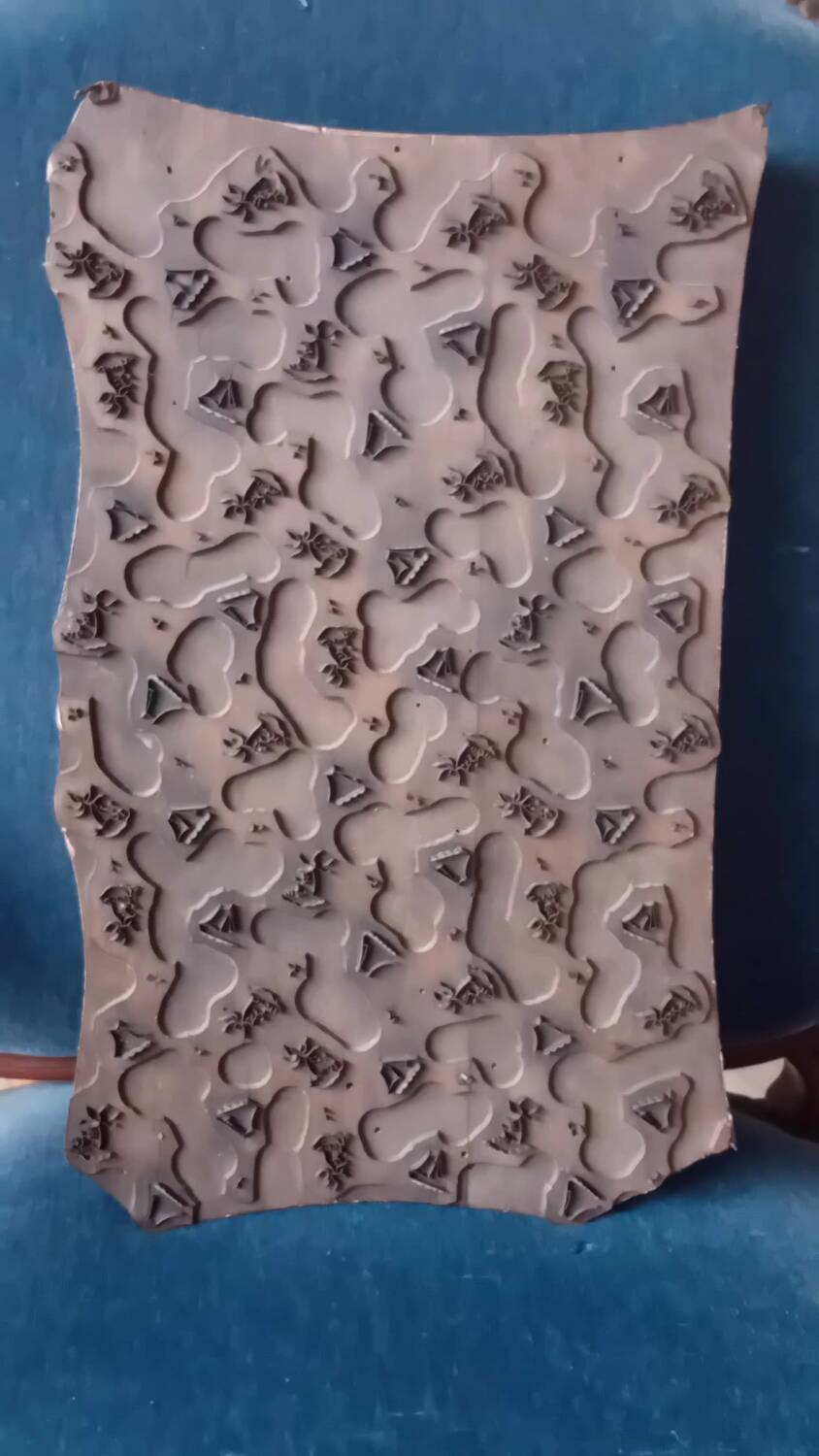 Block of old fabric printing