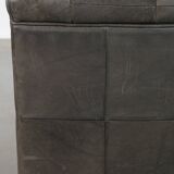 Gray leather design armchair from the 70s