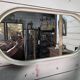 Oval mirror in white lacquer from the 1970s.