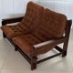 Scandinavian two-seater oak sofa, 1960s