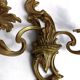 Pair of Rococo wall sconces in gilded bronze, Hollywood Regency, from the years.