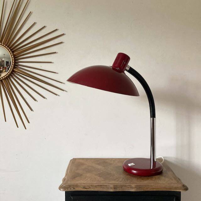 Large burgundy Targetti desk lamp
