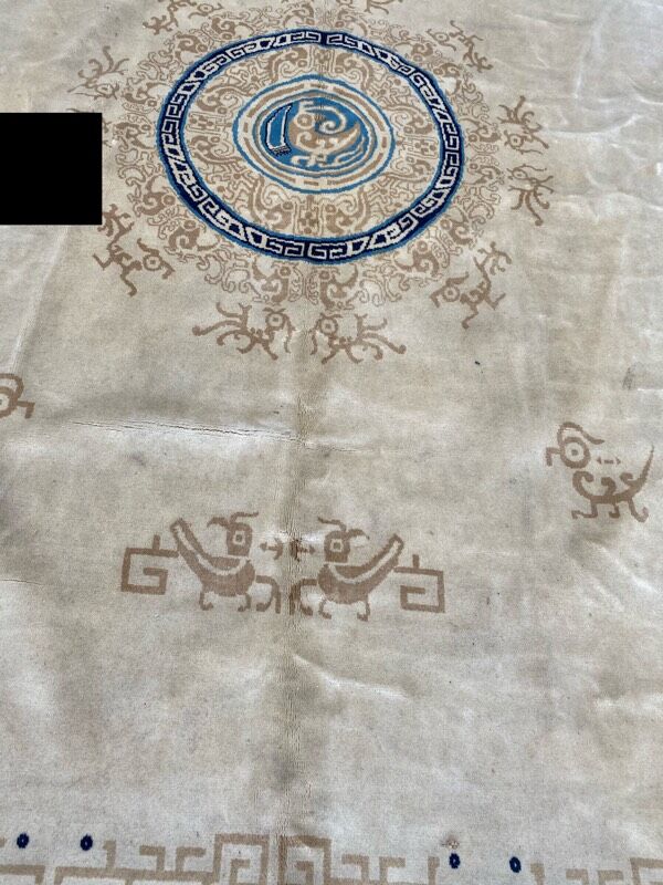 Tapis ancien chinois art déco 244x308 cm