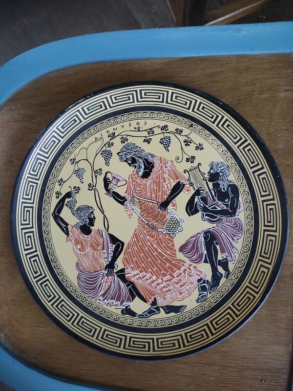 Flat plate Adis Anatasiadis ceramic clay Beard Grape Old dp 072272