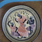 Assiette plate Adis Anatasiadis argile céramique Barbe Raisin  Ancien dp 072272