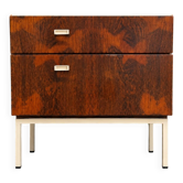 Small vintage rosewood piece of furniture – 60s/70s – metal base.