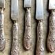 5 TG silver monogrammed dessert knives by Félix Malique, late nineteenth century
