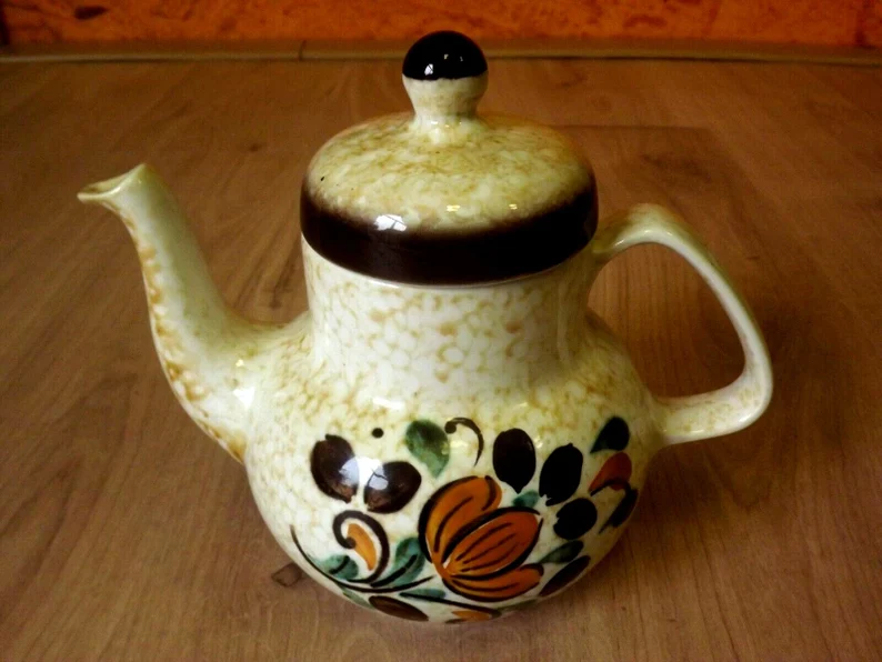 Vintage Boch La Louvière Corfou Collection 3-Piece Coffee Pot Bowl Jug Set