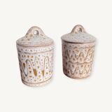 Pair of lidded pots by Jean Austruy in Vallauris
